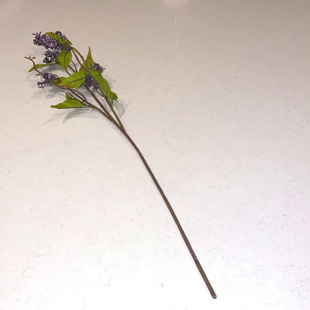 Artificial Green and Purple Berry Stem